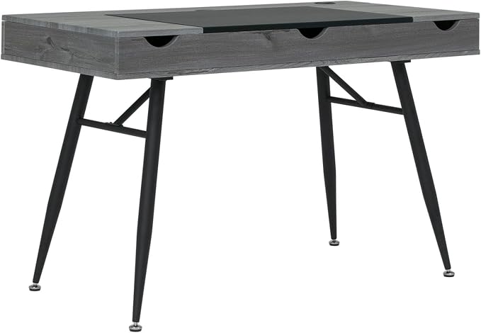 Calico Designs Nook Modern Office Laptop Writing Desk- 47.25″ Wide Home Workstation Space-Saving with Storage Compartments, Greywash by StudioDesigns-CreateYourSpace