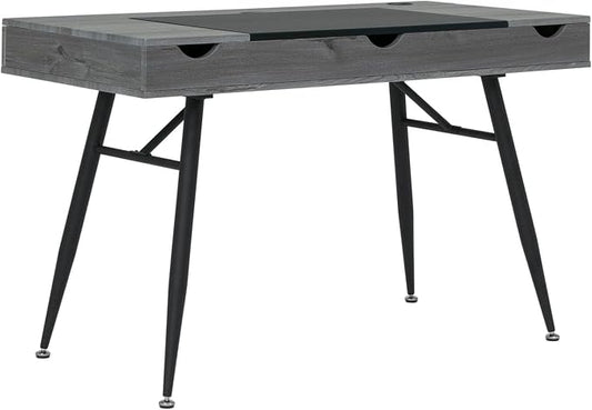 Calico Designs Nook Modern Office Laptop Writing Desk- 47.25″ Wide Home Workstation Space-Saving with Storage Compartments, Greywash by StudioDesigns-CreateYourSpace