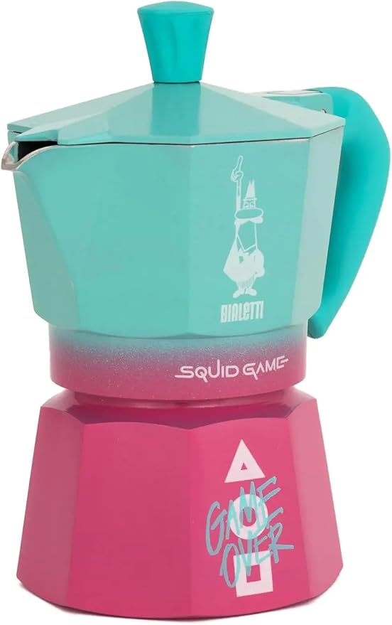 Bialetti Moka Express Squid Game©: Iconic Stovetop Espresso Maker, Moka Pot, Italian Coffee Maker, 3 Espresso Shots (4.3 oz - 130 ml), Aluminum - Image 4