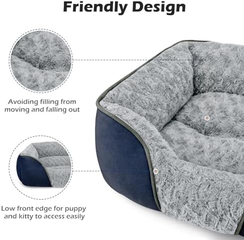 INVENHO X-Large Dog Bed Rectangle Washable Orthopedic Soft Calming Sleeping Durable Pet Cuddler with Anti-Slip Bottom - Image 5
