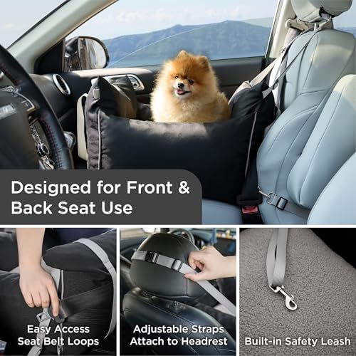 Lesure Dog Car Seat for Small Dogs,Booster Car Bed for Puppy Under 25lbs - Image 2