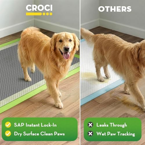 CROCI Charcoal Puppy Pads with Adhesive Tabs 2X Odor Control 28x34in 40Ct - Image 6