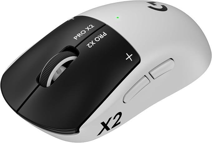 Logitech G PRO X2 SUPERSTRIKE Wireless Gaming Mouse - Black/White | Customizable Rapid Trigger Magnetic Analog Switches, Adjustable Click Haptics, 61g Lightweight, USB-C, <8K, For PC/Mac by Unknown