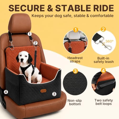 ALL GOOD PET SUPPLIES Dog Car Seat for Small/Medium Dogs Under 35lbs - Image 2