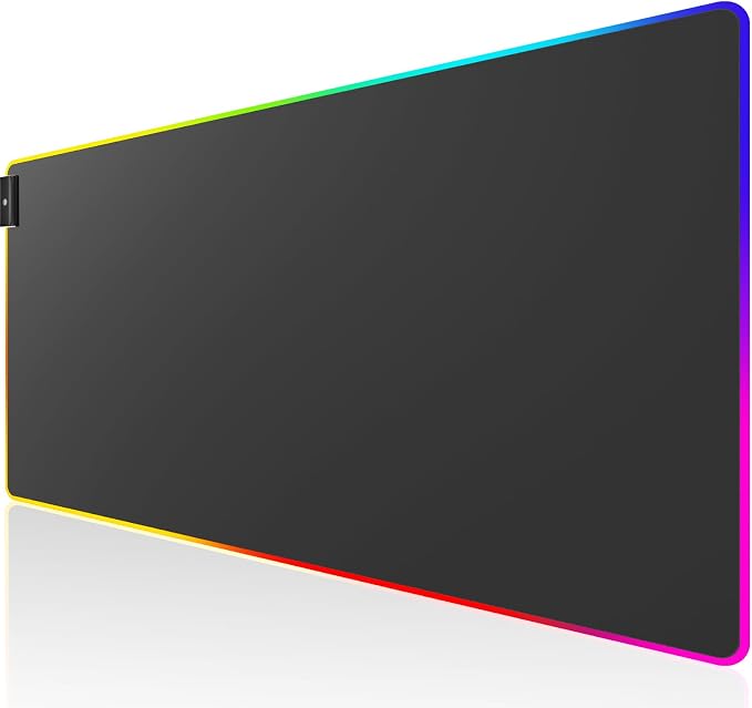 KTRIO RGB Large Gaming Mouse Pad, 31.5 x 15.7 in, RGB Black, XXL | Smooth Micro-Weave Surface, RGB Lighting Design, Non-Slip Rubber Base, Durable Stitched Edges, Office & Home Use by KTRIO