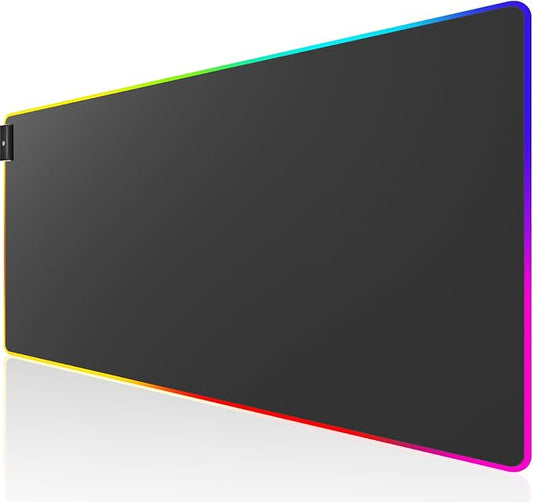 KTRIO RGB Large Gaming Mouse Pad, 31.5 x 15.7 in, RGB Black, XXL | Smooth Micro-Weave Surface, RGB Lighting Design, Non-Slip Rubber Base, Durable Stitched Edges, Office & Home Use by KTRIO