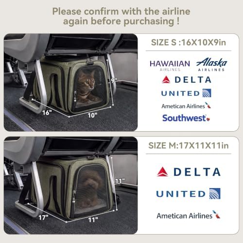 Petsfit Medium Expandable Cat Carrier for Air Travel, Up to 13 lb - Image 3