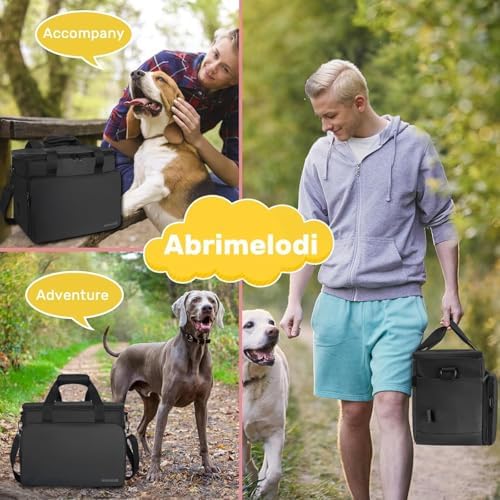 6 Set Dog Travel Bag, Large Pet Travel Kit for Supplies, Black - Image 7