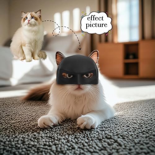 Yipintang Soft & Caring Silicone Cat Bat Mask, Skin-Friendly Halloween Costume for Cats, Lightweight & Flexible Pet Cosplay Accessories, Black Bat - Image 6