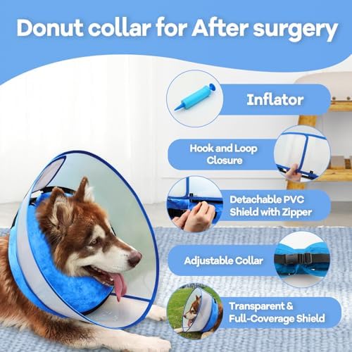 Inflatable Dog Cone Collar,Soft Elizabethan Anti-Lick Pet Recovery Collar - Image 4