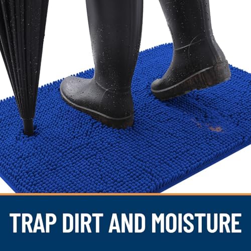 OLANLY Dog Door Mat for Muddy Paws 36x24, Super Absorbent Chenille Mud Mat - Image 2