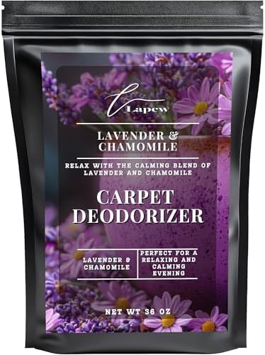 Lapew Lavender & Chamomile Carpet Deodorizer Powder - Pet Safe Freshener for Vacuuming | Scented Odor Eliminator for Home | 36 oz by Lapew