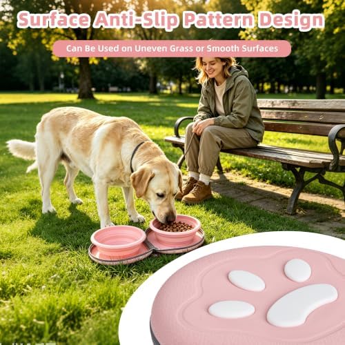 Zegcohjave 2-in-1 Collapsible Dog Bowls,Portable Dog Food and Water Bowl - Image 5