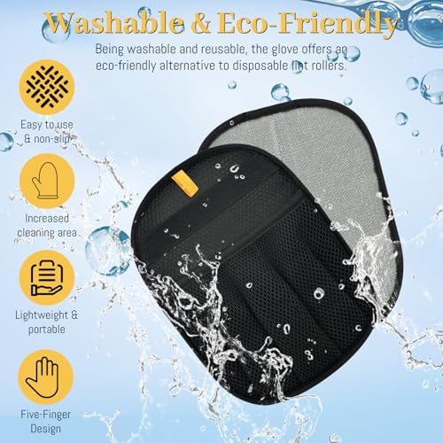 Pet Hair Removal Glove for Cats & Dogs, Upgrade 5-Finger Magic Brush Pet Hair Remover Tool, Electrostatic Reusable Grooming Mitt for Laundry, Couch, Carpet & Car Seat - Image 6