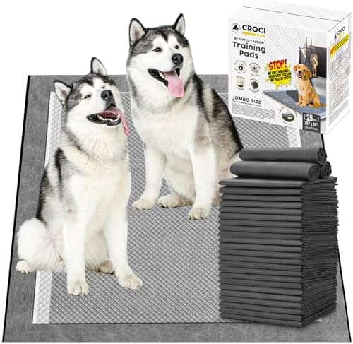 CROCI Charcoal Pee Pads for Dogs Odor Control Leak Proof XXL 36x36in 25Ct by CROCI