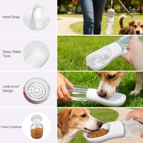 Portable Dog Water Bottle with Food Container, Drinking Bottle for Travel - Image 4