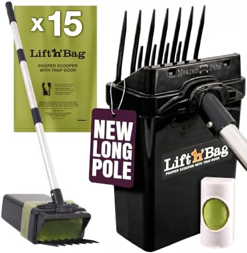 Neater Pet Brands Lift N' Bag Dog Pooper Scooper with 31" Pole, 15 Bags by NeaterPetBrands