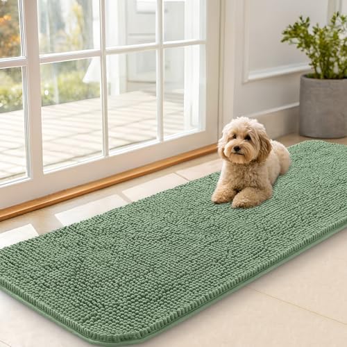 OLANLY Dog Door Mat for Muddy Paws 59x20, Super Absorbent Chenille Mud Mat by OLANLY