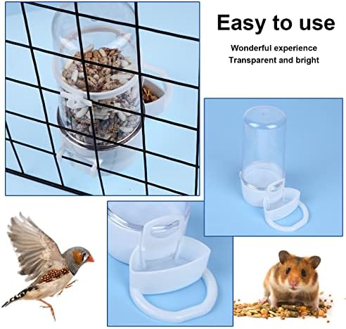 2 Packs Pet Feeder and Waterer, Self Dispensing Automatic Hamster Feeder, Food and Water Dispenser Set,Small Animal Dog Cat Pet Food Bowl, for Dogs Cats Pets Animals, 16x14cm, Blue (Clean) - Image 5
