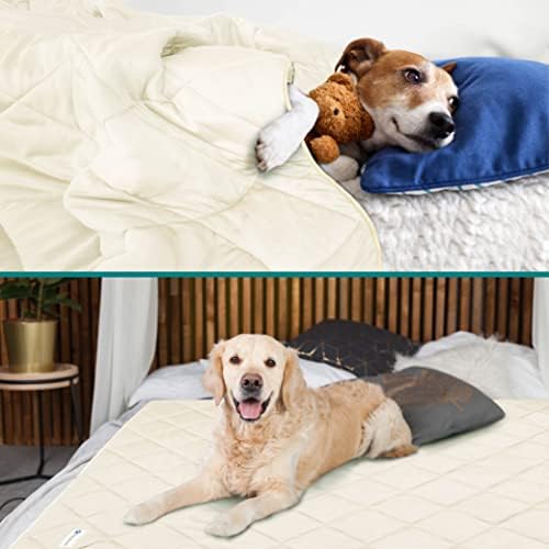 PetAmi Cooling Dog Blanket Lightweight Soft for Large Pet Cat 60x80 Beige - Image 2