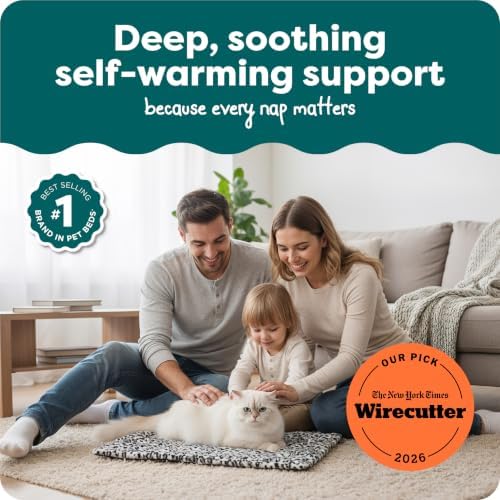 Furhaven ThermaNAP Self-Warming Cat Bed for Indoor Cats & Small Dogs, Washable & Reflects Body Heat - Quilted Faux Fur Reflective Bed Mat - Snow Leopard, Small - Image 2