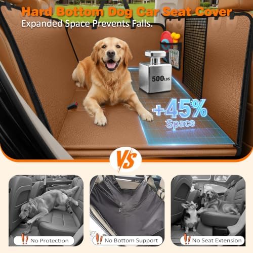 URPOWER PU Leather Hard Bottom Dog Car Seat Cover, Back Seat Extender - Image 2