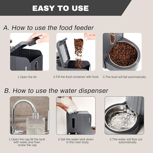 Gravity Automatic Cat Feeder, Water & Food Dispenser Set, Stainless Bowls - Image 6