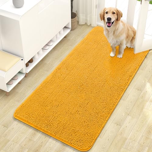 OLANLY Dog Door Mat for Muddy Paws 47x24, Super Absorbent Chenille Mud Mat by OLANLY
