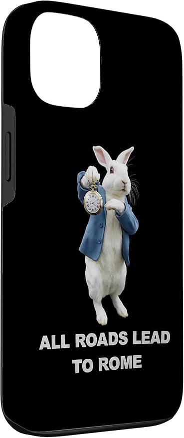Funny AI Rabbit Meme Tshirt - All Roads Lead to Rome Humor Case for iPhone 13 - Image 3