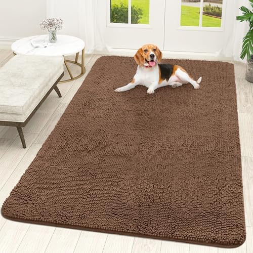 OLANLY Dog Door Mat for Muddy Paws 70x46, Super Absorbent Chenille Mud Mat by OLANLY