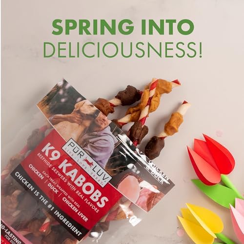 Pur Luv Dog Treats, K9 Kabobs Made with Real Chicken and Duck, 12 Ounces, Dog Snacks, Healthy, Easily Digestible, Long-Lasting, High Protein Treat, Satisfies Urge to Chew (Pack of 12) - Image 3