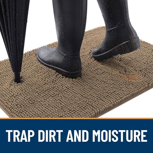 OLANLY Dog Door Mat for Muddy Paws 30x17, Super Absorbent Chenille Mud Mat - Image 2