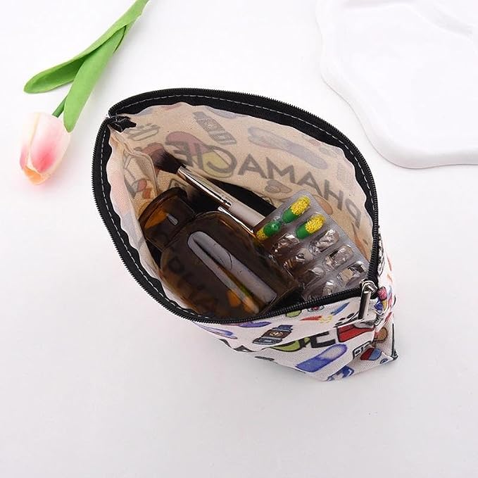 Pharmacy Technician Makeup Bag Pharmacist Graduation Retirement Appreciation Gifts Pharmacy Medication Storage Pharmacist Student Essentials Medical Zip Bag Travel Pharmacie Toiletry Cosmetic Pouch - Image 7