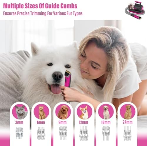 Dog Grooming Vacuum Kit, 1.2L, Dyson-Style Gray - Image 5