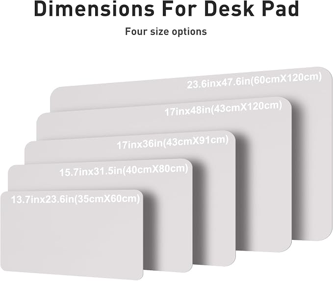 Aothia Faux Leather Desk Mat – Large Mouse Pad, Non-Slip PU Leather Blotter, Waterproof Writing Surface for Office and Home (Pale Lavender White, 47.2" x 23.6") - Image 5