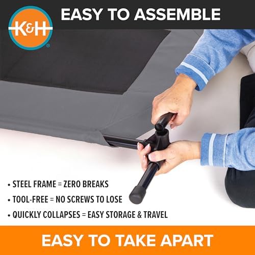K&H Outdoor Elevated Dog Bed for Large & Extra-Large Pets, Gray, XL 50x32in - Image 4