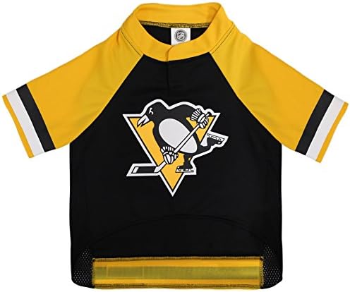 NHL Pittsburgh Penguins Jersey for Dogs & Cats, Small. - Let Your Pet Be A Real NHL Fan! by PETSFIRST