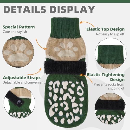 KOOLTAIL Dog Socks for Hot/Cold Pavement to Prevent Licking Paws for Hardwood Floors,Anti Slip,Pet Boots&Paw Protector with Grippers,Puppy Shoes Booties for Small Medium Large Senior Dogs - Image 4