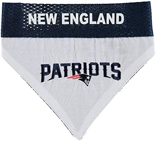 Pets First NFL DOG BANDANA - NEW ENGLAND PATRIOTS REVERSIBLE PET BANDANA. 2 Sided Sports Bandana with a PREMIUM Embroidery TEAM LOGO, Small/Medium. - 2 Sizes & 32 NFL Teams available, NEP-3217-S-M - Image 2