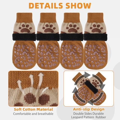 KOOLTAIL Dog Socks for Hot/Cold Pavement to Prevent Licking Paws for Hardwood Floors,Anti Slip,Pet Boots&Paw Protector with Grippers,Puppy Shoes Booties for Small Medium Large Senior Dogs - Image 3