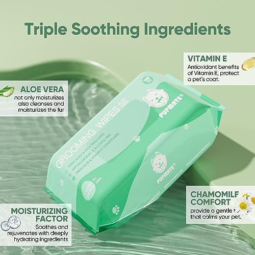 Natural Pet Grooming Wipes, 100 Fresh Counts, Extra Moist & Thick for Dogs & Cats, Puppies & Kittens - Image 2
