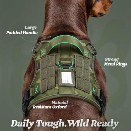 rabbitgoo Tactical Dog Harness for Large Dogs, No Pull Service Pet Vest - Image 6