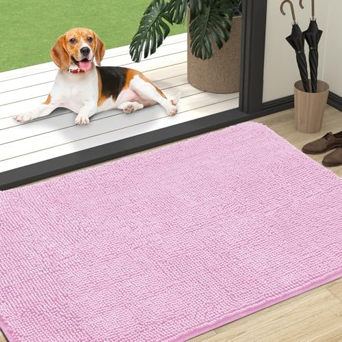 OLANLY Dog Door Mat for Muddy Paws 47x32, Super Absorbent Chenille Mud Mat by OLANLY