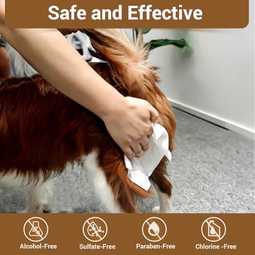 400 Coconut Oil Dog Wipes for Paws and Butt Large Thick Puppy Wipes for Dogs Face and Body Dog Wipes Cleaning Deodorizing Cat Wipes Cleaning Fur and Butt Big Doggie Wipes Doggy Wipes Bum Dog Ear Wipes - Image 3