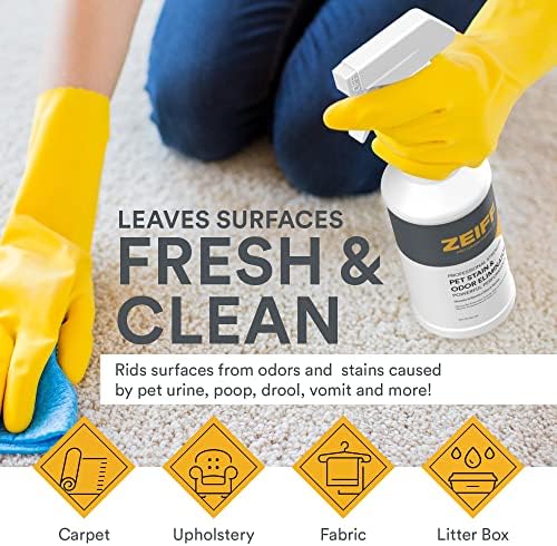 Zeiff Pet Stain and Odor Remover - Pet Odor Eliminator for Home and Professional Use - Carpet Stain Remover - Pet Urine Enzyme Cleaner for Dog and Cat Pee, Feces, and Fluids - 32 oz, 2 Pack - Image 5