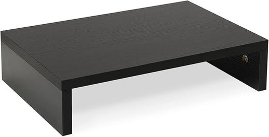 TEAMIX 14.2 inch Monitor Stand Riser, Wood Monitor Riser with Storage for Desk Small Monitor Stand TV/Screen/PC/Laptop Riser Computer Stand Desktop Shelf (Black-14.2 inch) by TEAMIX
