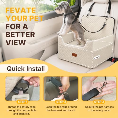 ALL GOOD PET SUPPLIES Dog Car Seat for Small/Medium Dogs Under 35lbs - Image 5