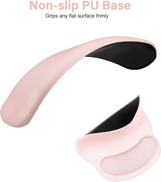 MOSISO Wrist Rest Support for Mouse Pad&Keyboard Set, Chalk Pink | Circle Curved Ergonomic Mousepad Non-Slip Base Home/Office Pain Relief&Easy Typing Pad with Soft Cloth&Silicone Lining - Image 5