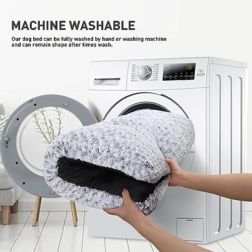 KSIIA Washable Dog Beds Jumbo Dog Crate Bed Deluxe Plush Mat 53"x36" Gray - Image 5