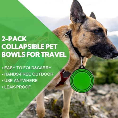 Collapsible Dog Bowl for Travel,2-Pack 12oz Pet Portable Water Food Bowls - Image 5